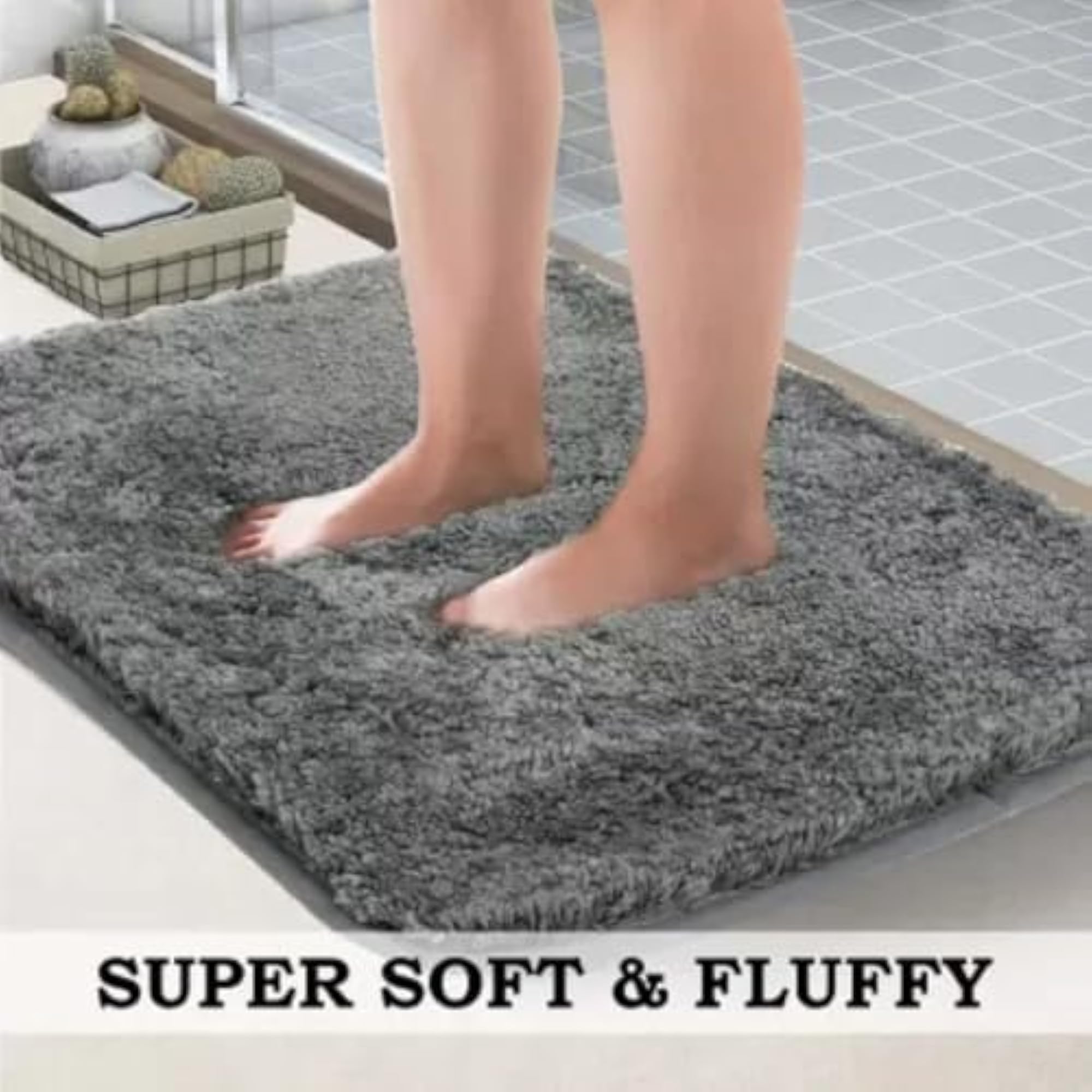 Microfiber Bathroom Mat, Brown Medium