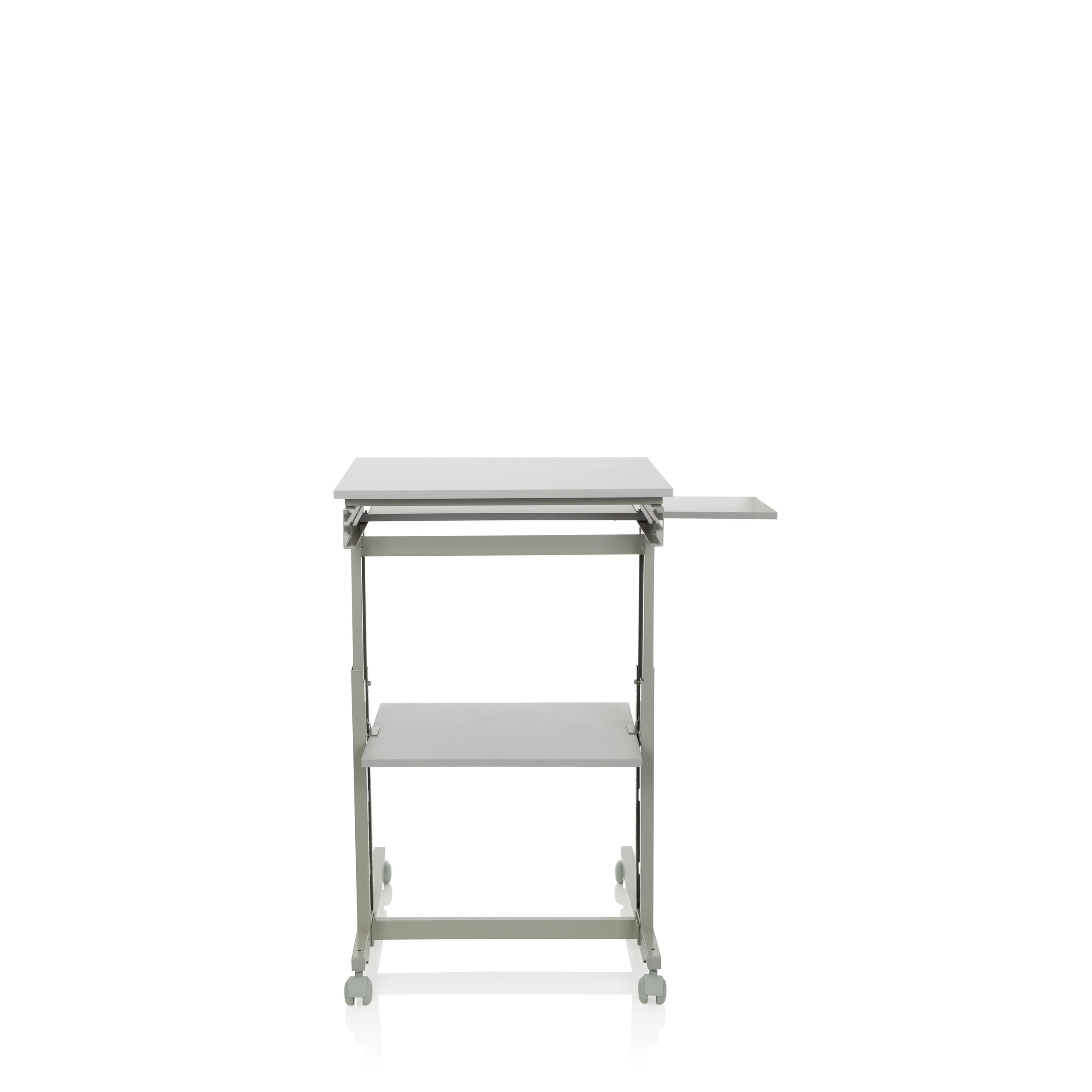 HJH Office 830021 Scrivania salvaspazio con Ruote WORKSTATION Scrivania Regolabile in Altezza, Tavolo da Lavoro Mobile, Standing Desk per Ufficio