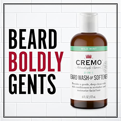 Cremo 2-In-1 Mint Blend Beard Wash & Softener, Cleans And Conditions All Lengths Of Facial Hair, 6 Oz. #TOP1