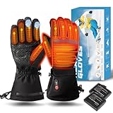 Heated Gloves for Women Men Waterproof, Rechargeable 7.4V Fast Heating Hand Warmers Arthritis Heater Cold Winter Gloves for Snowmobile Camping Cycling Skiing Hiking Working (Medium)