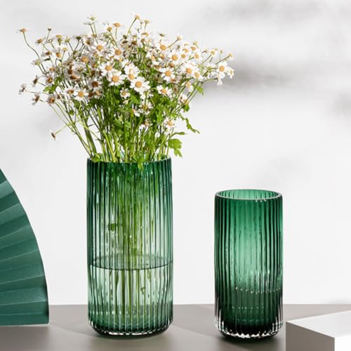 Vase de style simple et raffiné en verre vert Uonlytech de qualité supérieure