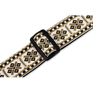 Levy’s M8HT-07 Sangle de Guitare Jacquard Weave Poly Back & Leather Ends 2″ 60’s Hootenanny – Style 07 - Les Beatles, Paul McCartney, John Lennon, RIngo Starr, George Harrison Levy's M8HT-07 Sangle de Guitare Jacquard Weave Poly Back & Leather Ends 2" 60's Hootenanny - Style 07 – Image 3