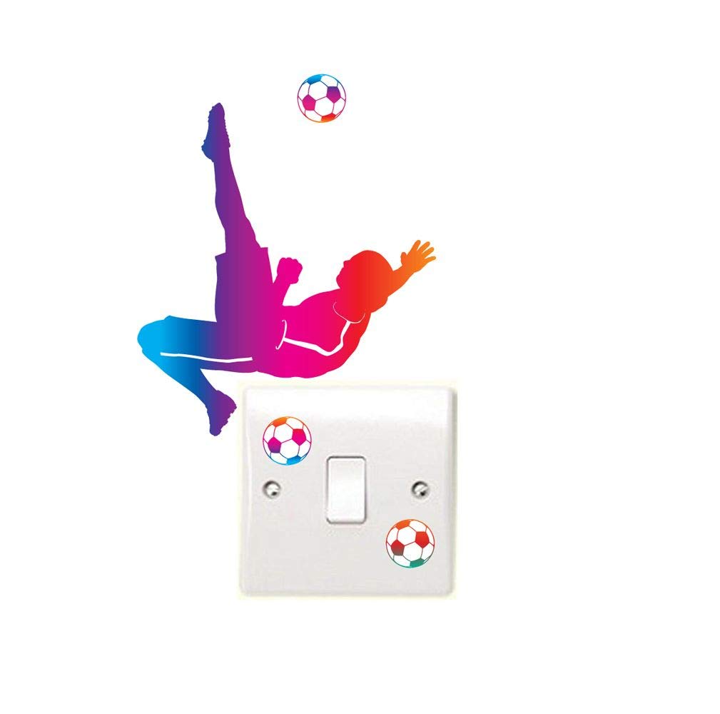 Stickers On Your Wall Light Football Overhead Kick Switch Wall Sticker Bedroom Playroom Perfect For Any Themed Room