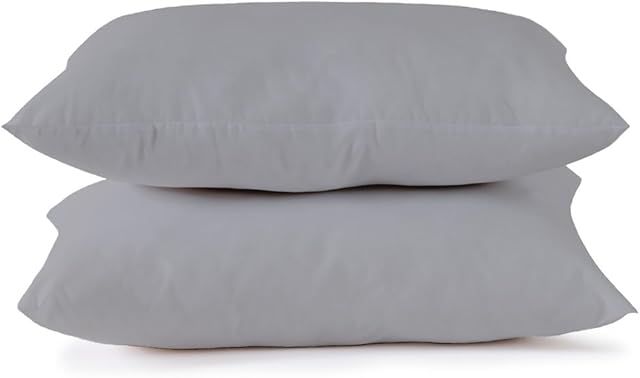 RAYYAN LINEN SILVER GREY 100% EGYPTIAN COTTON PAIR OF PILLOWCASES 200 THREAD COUNTS 50 X 75 CM