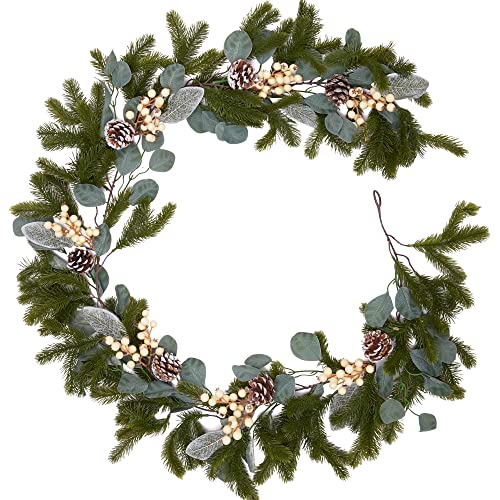 6.3Ft Christmas Garland, Anna's Whimsy Seasonal Artificialpine Cypress Greenery Garland Holiday Outdoor Winter Decor #TOP6