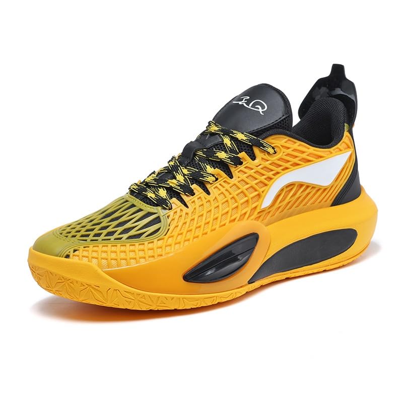 Zapatillas de baloncesto for hombre amarillas con suela de agarre para caminar y jugar