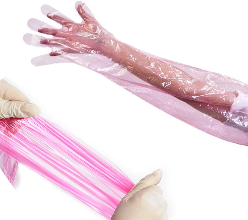 50 Disposable Field Dressing Gloves Veterinary Insemination Rectal Long Gloves, Extra Long Sleeve Full Arm
