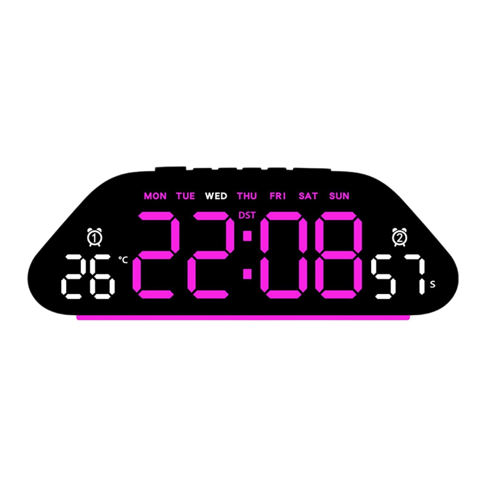 Xjdzineq LED Digital Alarm Clock Electric Desk Clock with Snooze Date Loud Day of Week Temperature for Living Room Bedroom Clocks for Bedroom