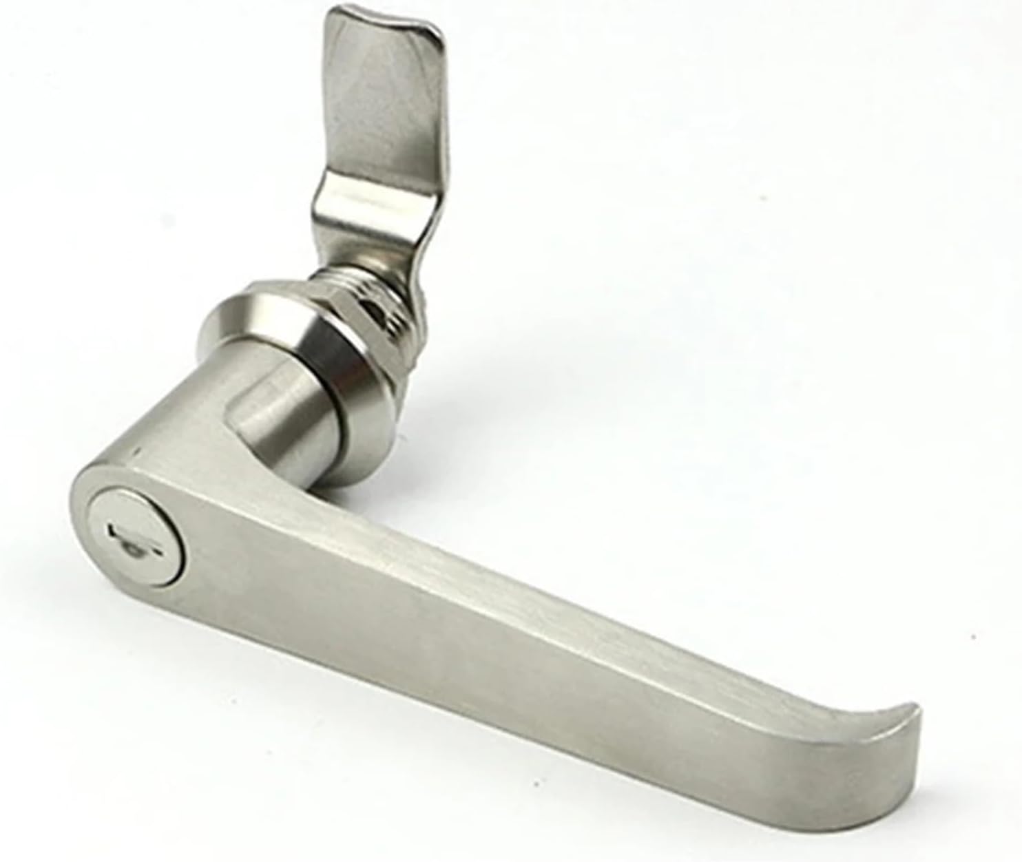 MS324 L-Shaped Handle Lock Cabinet Door Lock 304 Material Stainless Steel Handle Lock Electric Cabinet Lock 1Pcs(Tensioning Function)