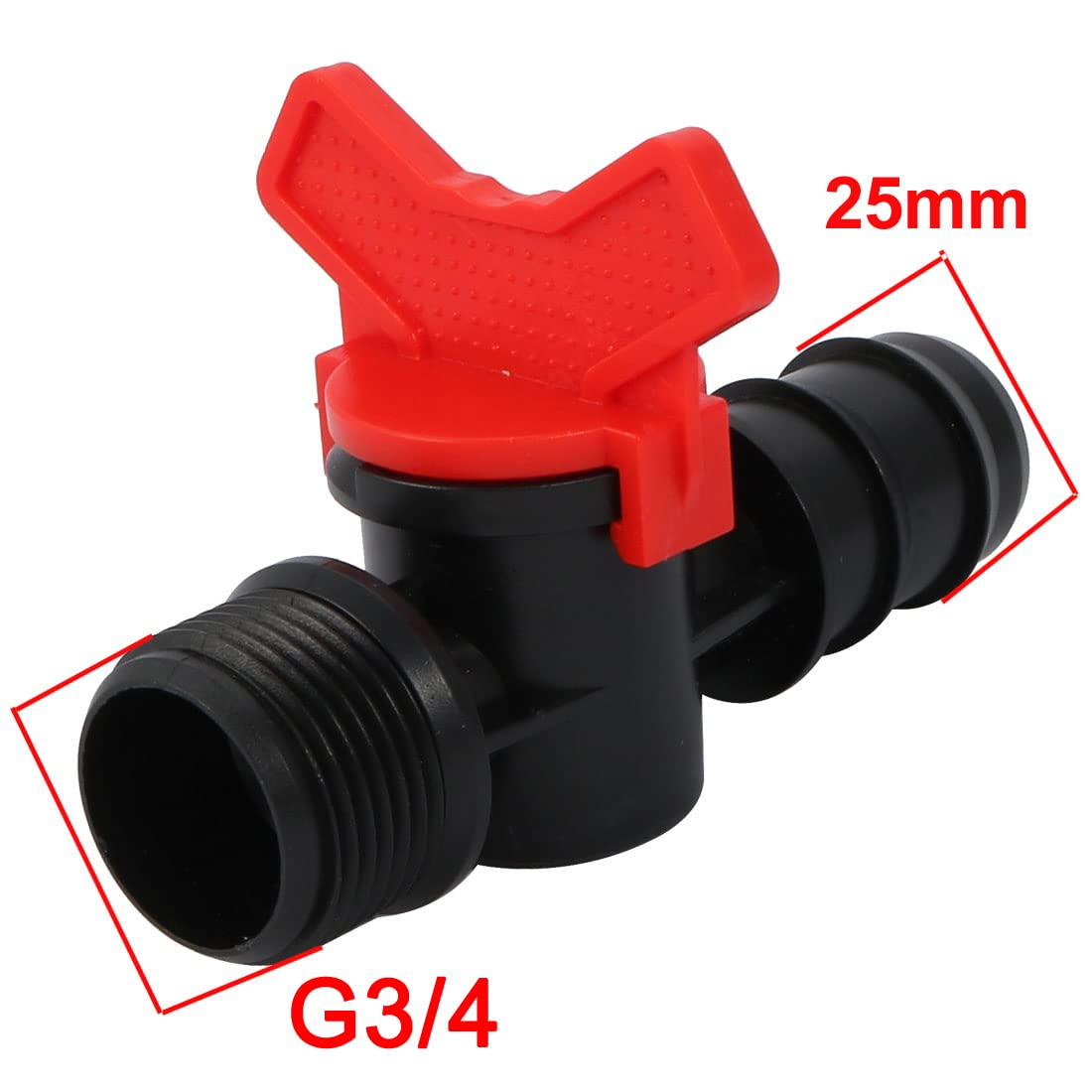 Generic 2pcs G3/4 Male Thread Ball Valve Barb Hose Connector for 25mm Inner Dia Pipe
