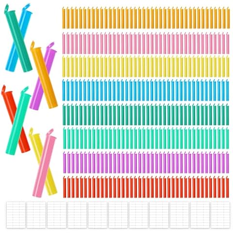 Olutacot 320 Pcs 116mm Multicolor Plastic Tubes with 11 Sheet Labels Bulk Plastic Tube Sealing Waterproof Airtight Container Smell Proof Containers Pill Vial Empty Holders with Lids Cover