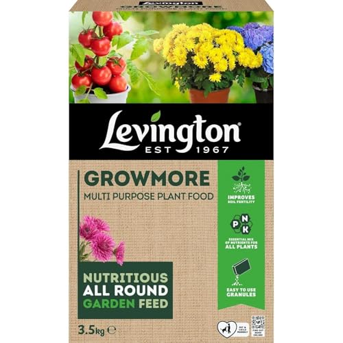 Levington Growmore Multi-Purpose Plant Food 3.5kg/9kg Bag, Balanced Granular Fertiliser for Flowers, Fruit, Vegetables, and Shrubs | Ideal for All-Round Garden Feeding (3.5kg)