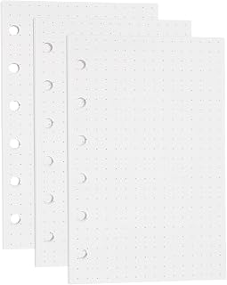 135 Sheets A7 Planner Inserts Dotted Binder Inserts | (6 Holes Binder Refill Paper 100GSM) Suited to Journaling/Planner/Notebook/Teacher Office Supplies