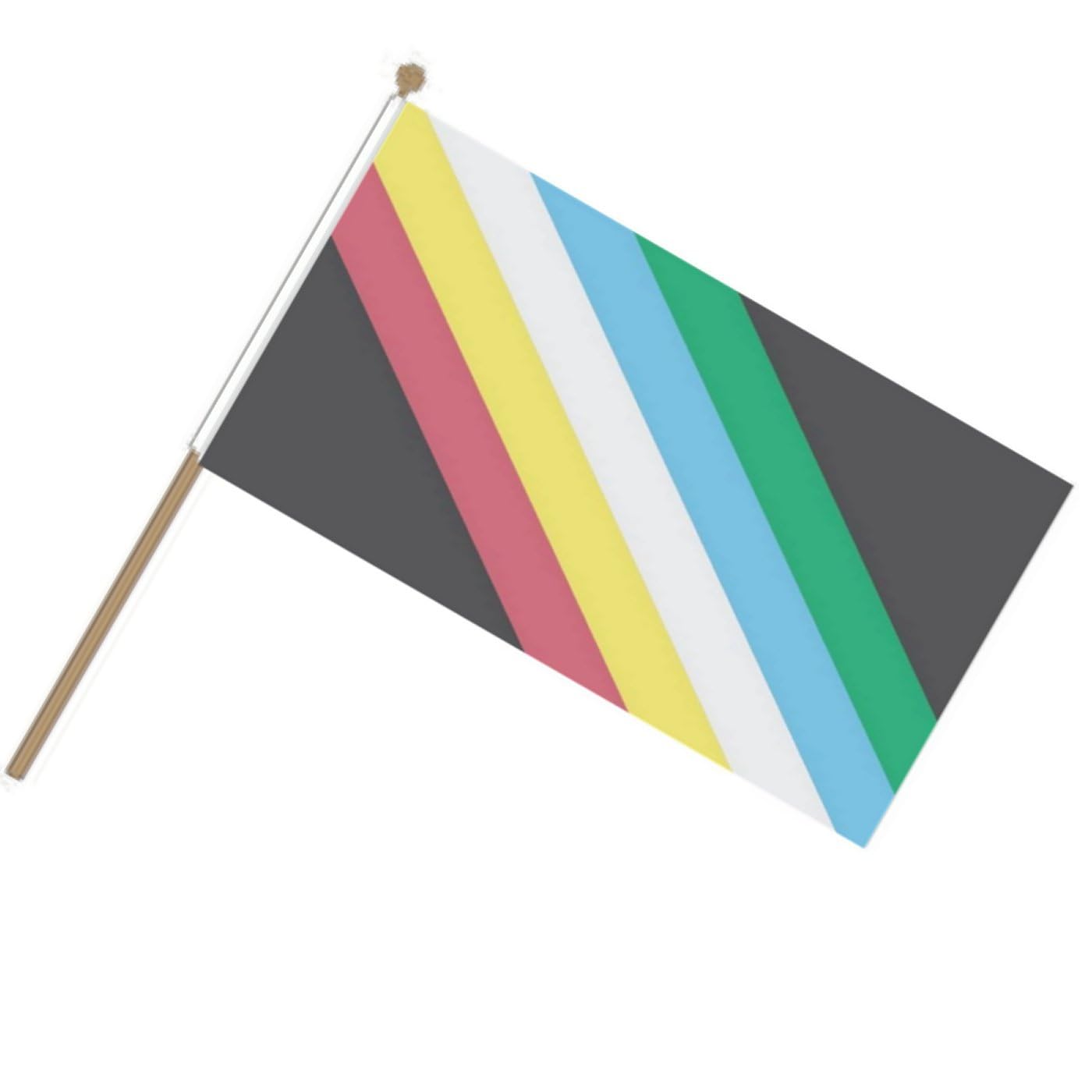 Disability Pride LGBTQ Rainbow 9'' x 6'' Hand waving Flag