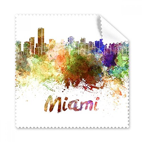Écran nettoyant et tissu pour lunettes Miami aquarelle pour éliminer les traces de doigts