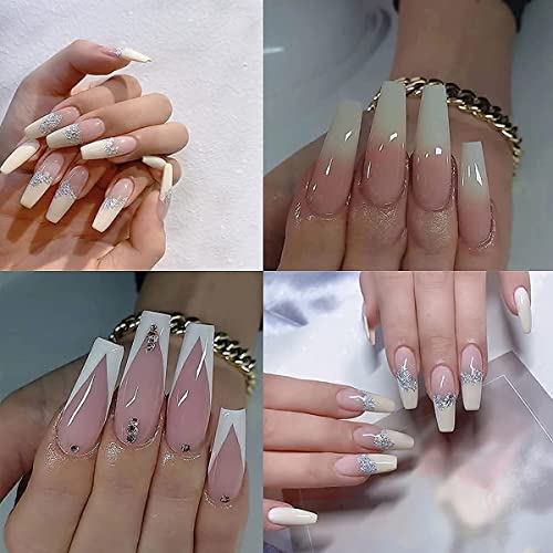 Magic Armor 550Pcs Coffin Nail Tips Clear Fake Nails Long Ballerina Nails For Press On Nails And Acrylic Nails, Full Cover False Nails With Nail Glue Nail Files Nail Clippers 10 Sizes Soak Off Nail Tips #TOP7