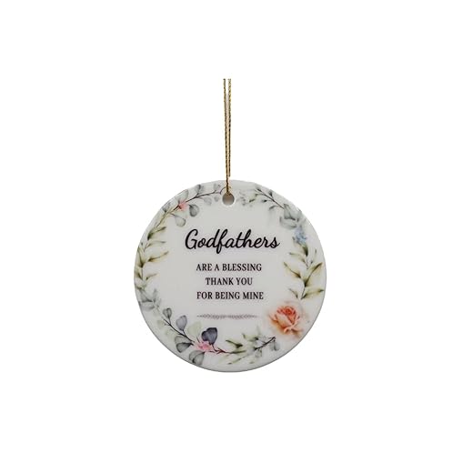 Godfather Ornament 2023,Godfather Gift for Baptism Decoration,Godfather Gift Ideas from Godchild,Mother's Day Thanksgiving Gift,Godfathers Proposal Christmas Decoration with Gift Boxe&Ribbon(3Inch)