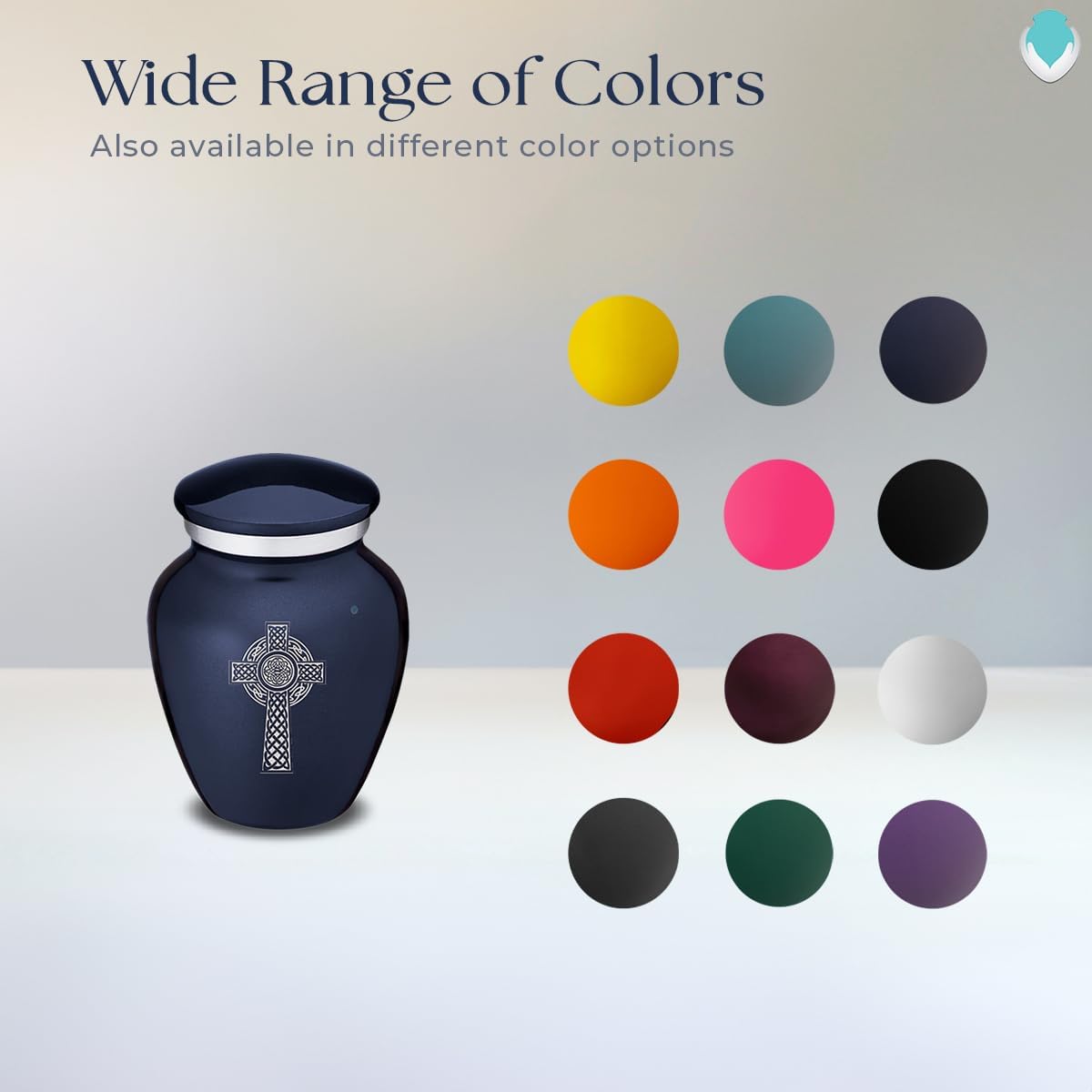 Geturns Embrace Keepsake Celtic Cross Cremation Urns for Human Ashes I Cobalt Blue Funeral Urn for Men and Women I 3.5 lbs