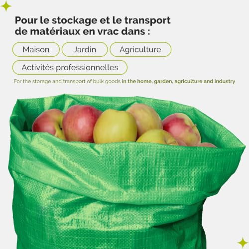 Garronda Sac de Transport Polypropylène 85x50 cm Lot de 10 GD-0161 Vert – vue 4