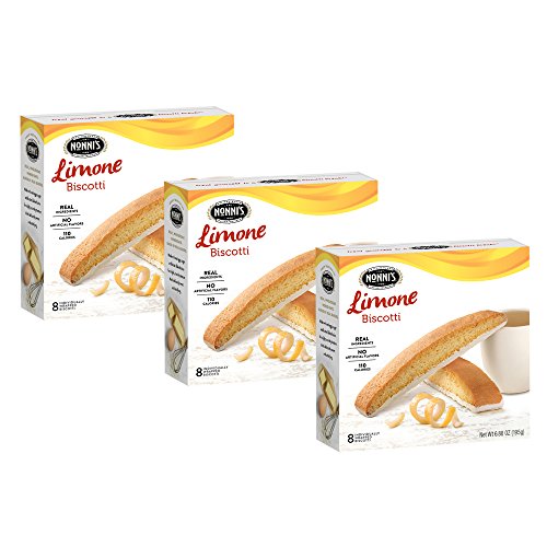3 Boxes of Nonni's Biscotti, Limone, 8 per Box for Total of 24 Biscotti, 6.88 Ounce (Pack of 3) (BHBAZUSF0518A1153)