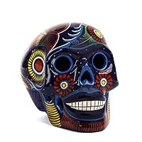 FANMEX Croix Mexicaine Jour Des Morts Avec Crânes Multicolores – Artisanat Authentique Et Pailleté