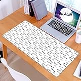 KDWJS Gaming Mauspad XXL 90x40cm Mousepad Groß Vernähte Kanten Anti-Rutsch für PC,Lustige Wörter, Blabla-Wörter im handgeschriebenen Stil, Diskussionst,Laptop Verbessert Präzision und Geschwindigkeit