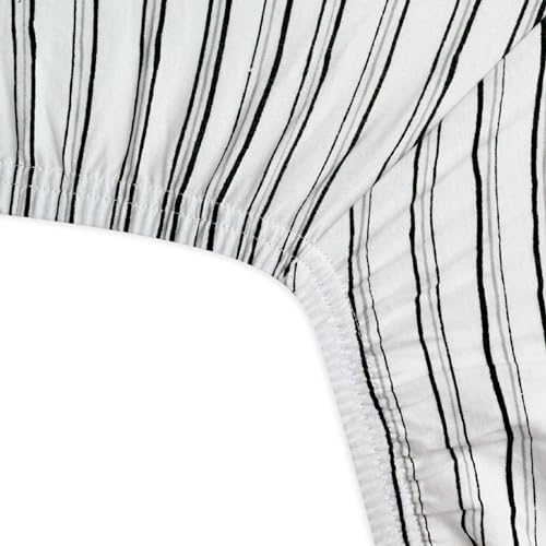 Image of HonestBaby Unisex-Baby Classics Fitted Crib Sheets Set Standard Mattress, 100% Organic Cotton Baby Boys, Girls, Neutral, 1 Pack - Pattern Play White /Pink, One Size