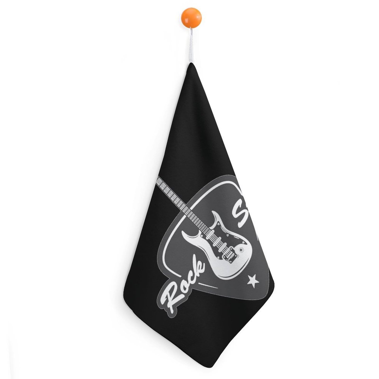 TXFBTRFSA Bass-Guitar Rocks-Music Hand Towels with Hanging Loop Kitchen Towel Handkerchiefs Cleaning Cloths