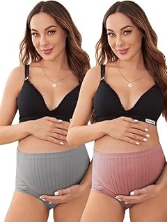 SHAPERX Seamless Women High Waist Maternity Panties – Ribbed Cotton with Button Detail – Pregnancy & Postpartum Support Br... Price In India