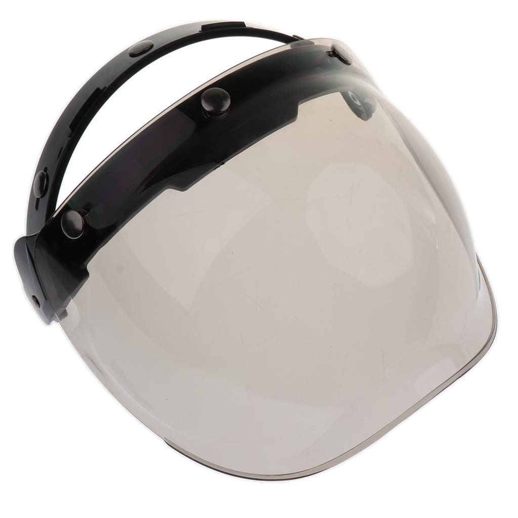Visiera Casco Motocicletta Stile Bolla Bubble 3 Snap Bottoni Paravento per Bonanza Biltwell - 4