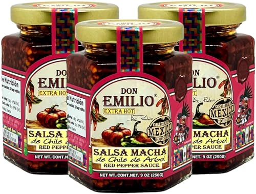 Don Emilio Morita Hot Pepper Salsa Macha | Crunchy Chili Crisp Oil with Smoky Morita Pepper -...