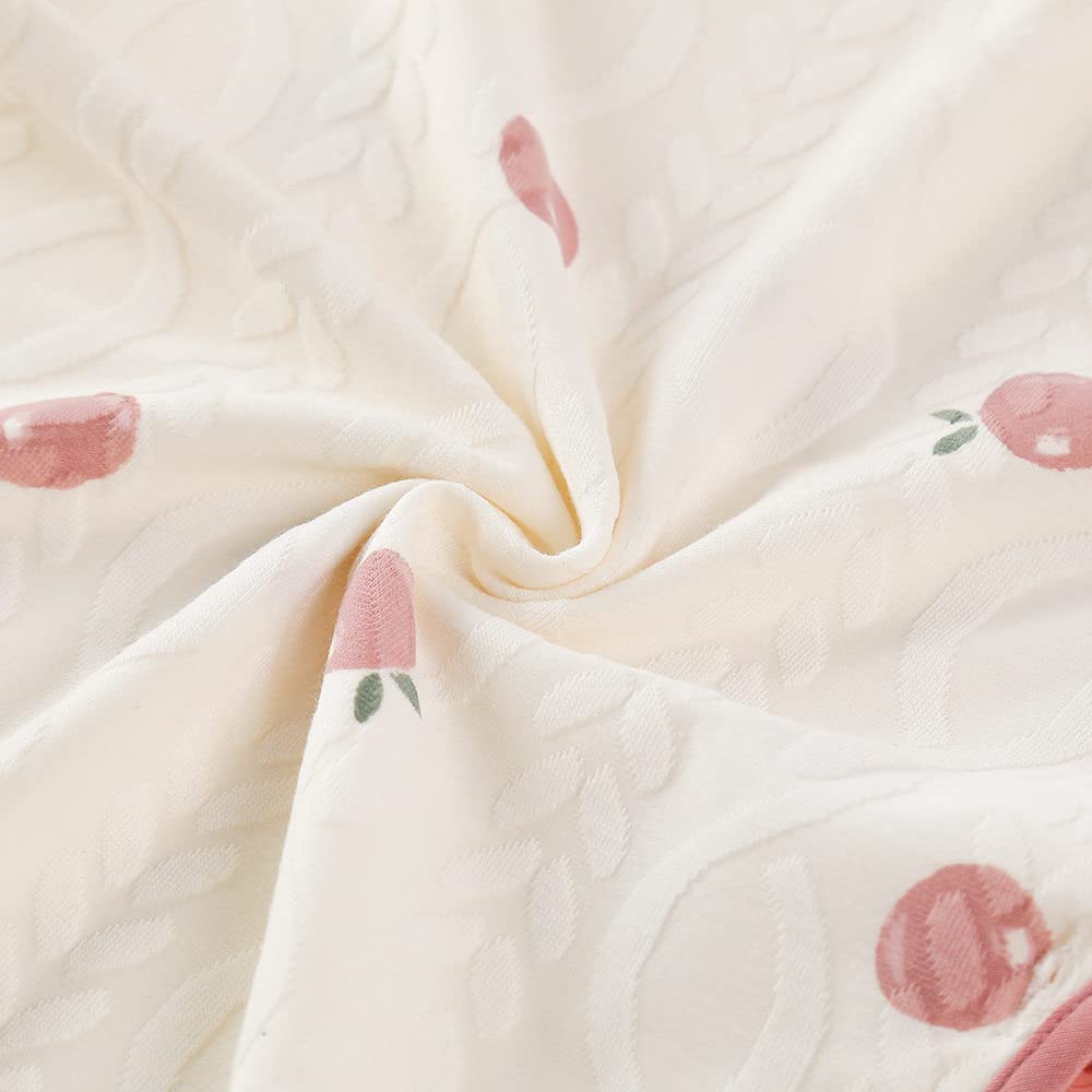 Zestaw piżam damskich - Modna piżama Sweet Home Zestaw odzieży domowej dla kobiet Wiosna Jesień Ubrania do spania Żakardowa bawełna z długim rękawem Garnitur domowy Household faucets
