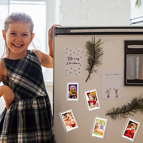 24 Pcs Acrylic Mini Magnetic Photo Frames For Refrigerator 2 X 3, Double Sided Fridge Magnetic Picture Frame Clear Magnetic Photo Frames Display Frame For Film Photos Cards Stamp, 2.36 X 3.54 Inch #TOP5