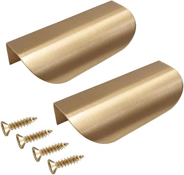 2 Pcs Leaf Shape Cabinet Drawer Wardrobe Door Brass Gold DecorativeFurniture Pulls Handles Kitchen Door Drawer Pull Knobs with Screws for Bathroom Bedroom 117mm Style2