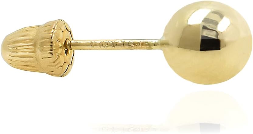 Hoberta Real 14k and 10K solid Yellow Gold Stud Earrings with Screw back for Women And Men for Sensitive ears Small & Minimalist Dot Studs Jewelry for Valentine's Day Gifts - Image 7