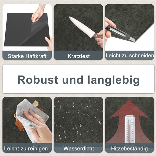 Suusolny 54 Stück 5,02 m² PVC Bodenbelag Vinylboden Selbstklebend Fliesen Vinyl Klebefliesen Bodenfliesen Fliesenaufkleber Rutschfest Wasserfest für Wohnzimmer Küche Badezimmer - Marineblau