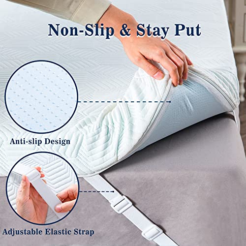 Poledar Memory Foam Mattress Topper Twin Xl 3 Inch Gel Medium Firm Cooling Foam Matress Topper With Washable Ventilated Fiber Cover 10 Year Warranty Certipur-Us Certified #TOP3