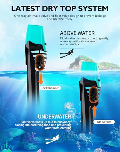VGKE Máscara de snorkel facial completa para adultos, equipo de snorkel con funda impermeable para teléfono, unisex para hombres y mujeres, vista panorámica HD de 180 grados, a prueba de fugas y anti-vaho, respiración libre miniatura 4