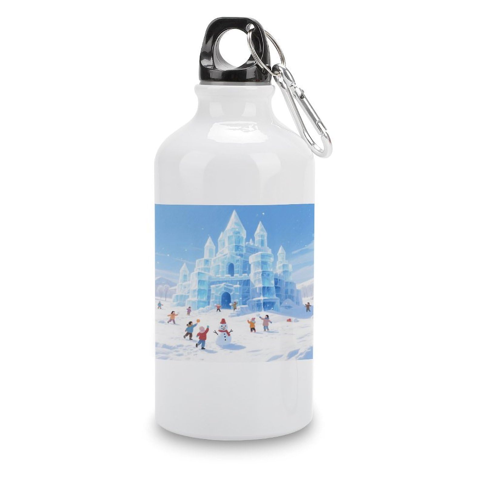 Fekiloot Style Ice Castle Aluminum Water Bottle Travel Tumbler Reusable Lightweight Outdoor Sports Water Bottles For Gym Sports Camping Hiking Fishing400ml