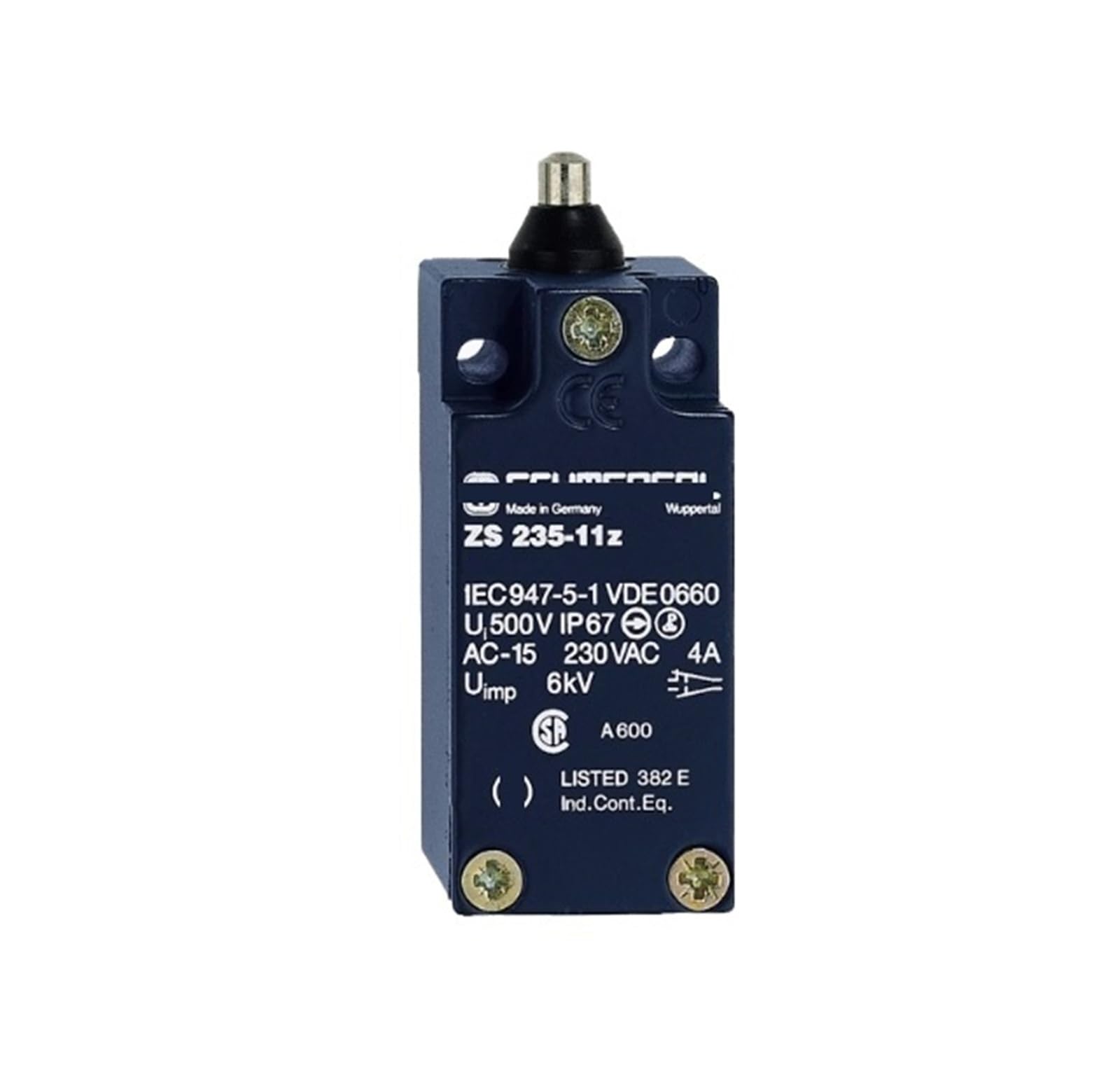 Finecorsa a stelo dritto, TS 235-11Z-M20, copertura in metallo, 1NO 1NC