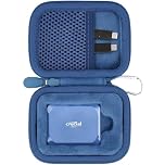 Aenllosi for Crucial X10/X10 Pro/X9/X9 Pro 1TB/2TB/4TB Portable SSD, Protective Case for Crucial USB Drive, External Solid State Drives Organizer, Blue (Case Only)