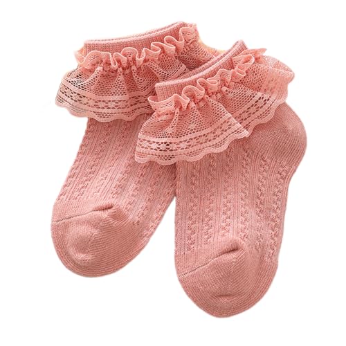 Toddler Socks, 1 Pair Baby Lace Socks Breathable Girls Spring Sock Ruffle Cotton Sock for Birthdays and Celebrations