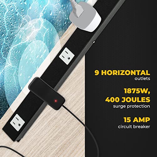 9 Outlets 3 Feet Power Cord 3 Feet Body Opentron Ot3093 Heavy Duty Metal Surge Protector Power Strip With Mounting Parts - Free End Caps For Shipping Protection Only #TOP2