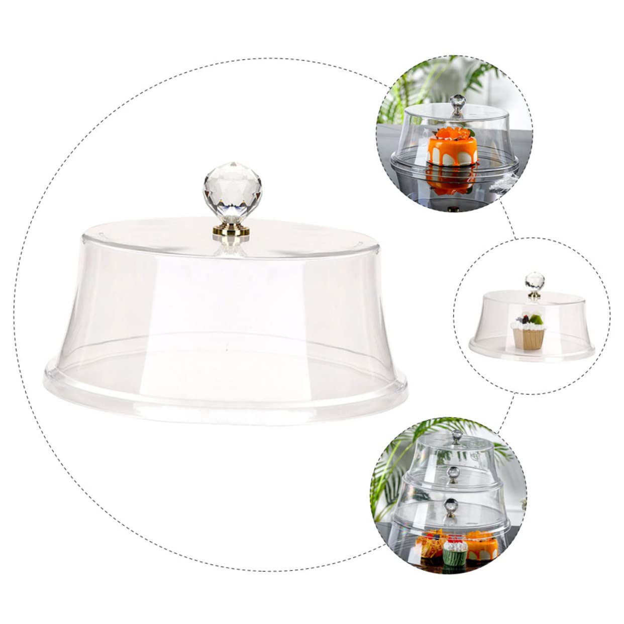 Couvercle à Gâteau Rond Ps Transparent Anti-poussière pour Aliments