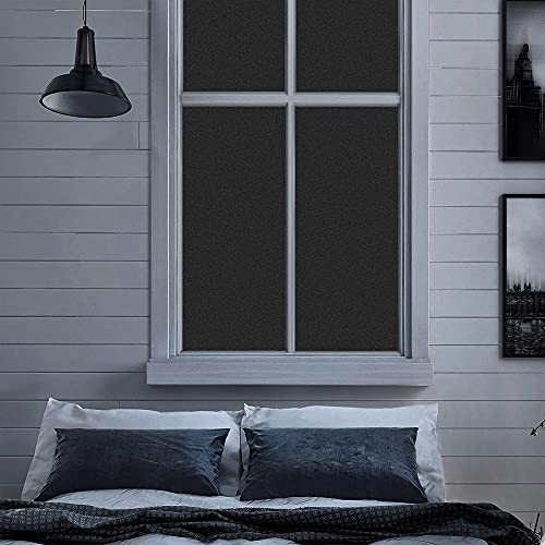 Finnez Blackout Window Privacy Film No Glue Necesary Static Cling,Anti-Uv,Black Window Film 100% Light Blocking For Home Or Office(17.5 X 78.7 Inches) #TOP5