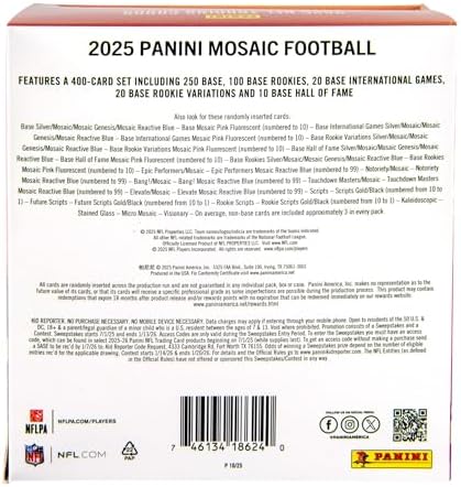 2025 Panini Mosaic Football Trading Cards Mega Box - View 5