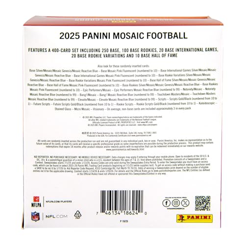 2025 Panini Mosaic Football Trading Cards Mega Box - Thumbnail 3