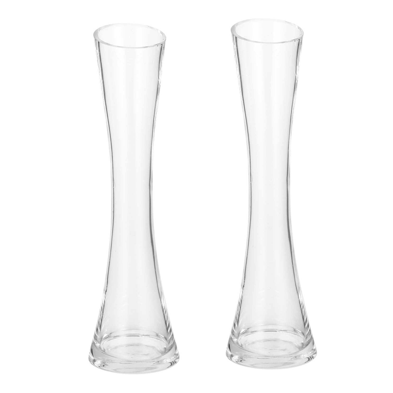 Vase en verre épais et stable avec profil biseauté pour une tenue parfaite des fleurs