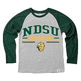 Wes and Willy NCAAA Kids LS Raglan Tee,North Dakota State Bison,4T,Evergreen