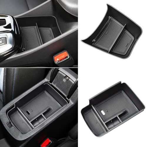HGWEI 2Pcs Center Console Organizer Compatible with 2024 2025 2026 Chevy Trax Interior Accessories and Lower Middle Console Insert Tray Armrest Storage Box Compartment Divider, Black